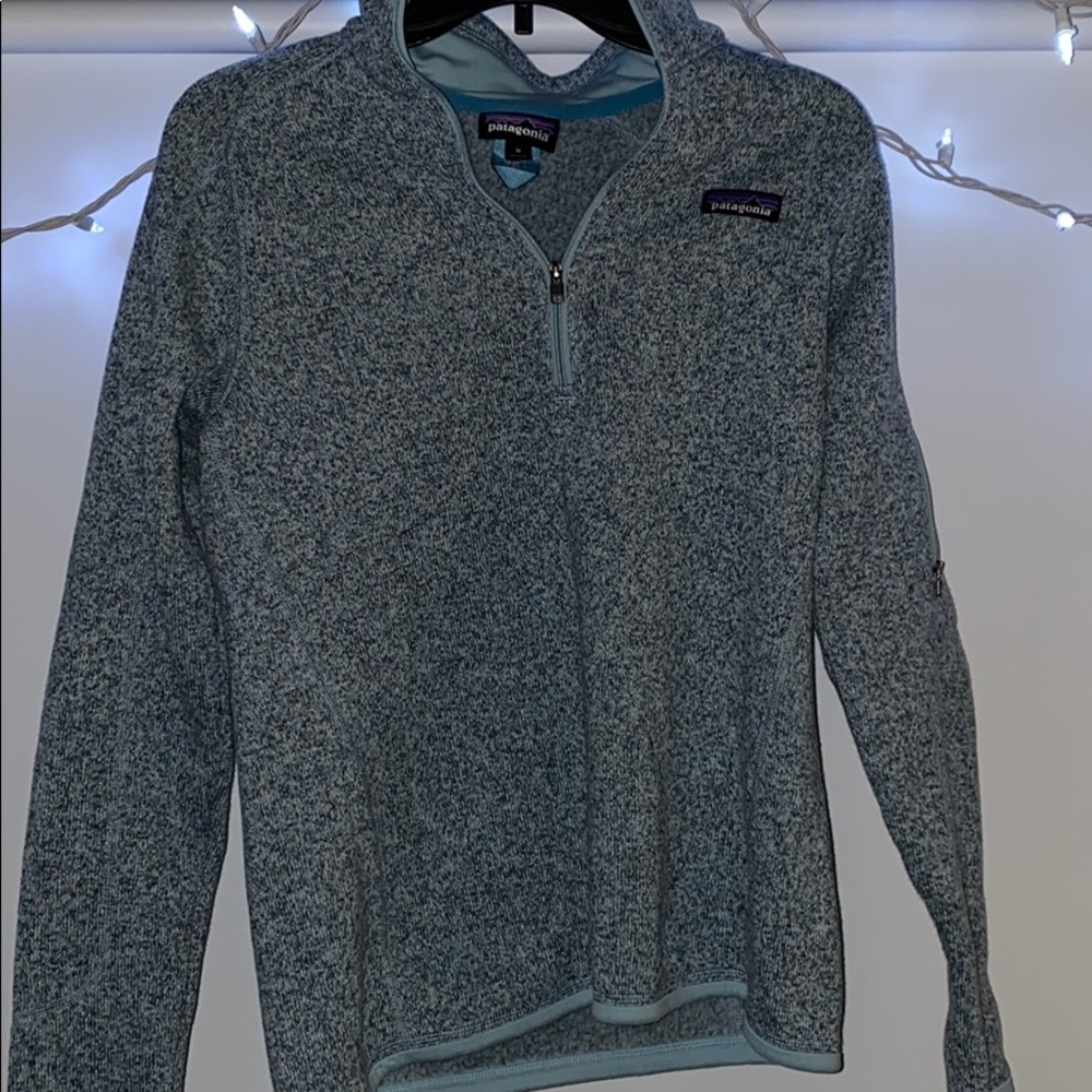 patagonia’s!!!! one light blue one grey